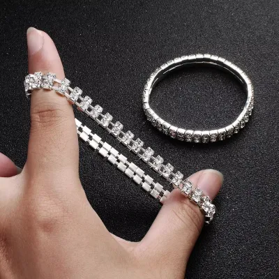 Luxury Shiny Crystal Double Row Adjustable Bracelets 